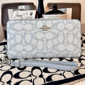 Long Zip Around Wallet In Sketch Signature Canvas